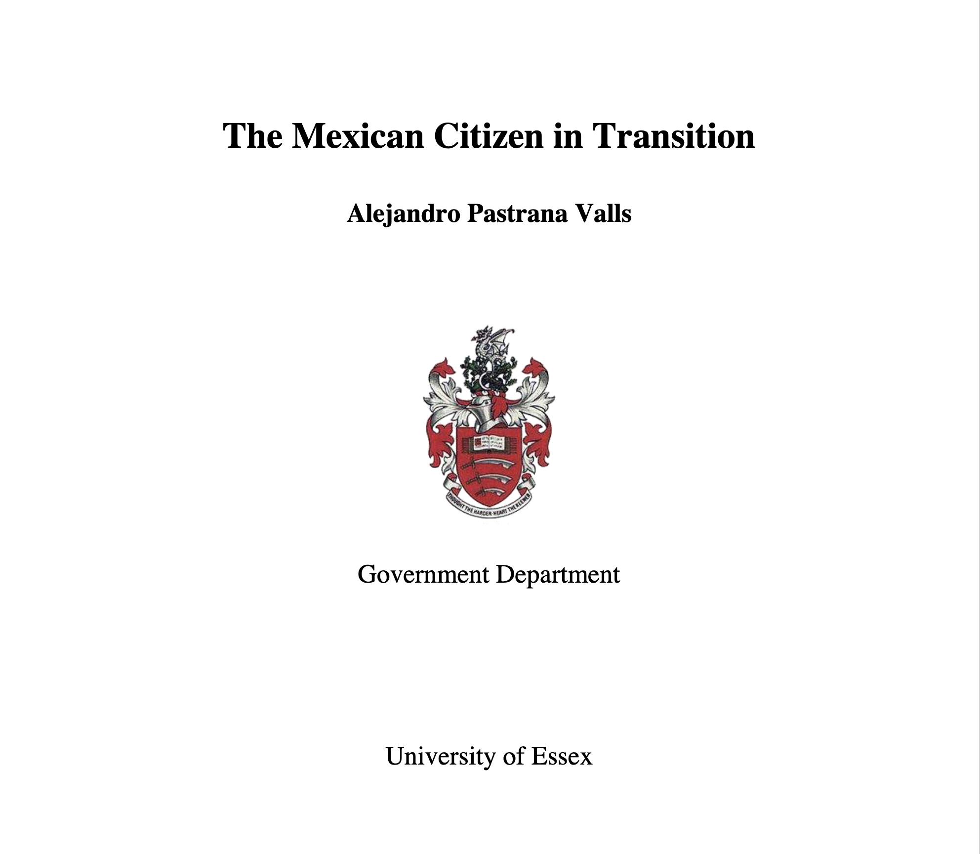 The Mexican Citizen in Transition (PhD Thesis)